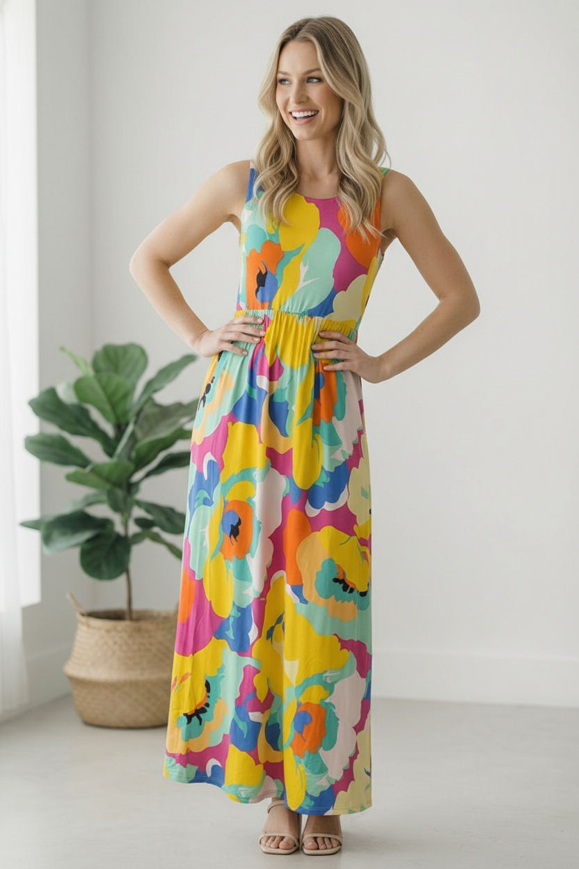 Multi Floral Maxi Dress