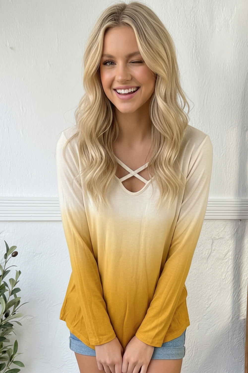 Yellow Ombre Top
